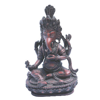 Ganesh Statue wood looing 6" tall RG-055R